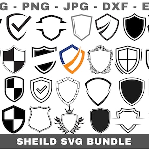 Shield SVG Bundle, Shield PNG Bundle, Shield Clipart, Shield SVG Cut Files for Cricut, Shield Silhouette, Badges Svg Png, Badge Svg