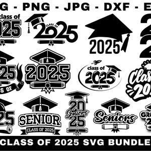 Graduation SVG Bundle, Graduate 2025 SVG Bundle, Class of 2025 SVG Bundle, Graduation Cap Svg, Senior 2025 Svg Bundle, Digital Download.