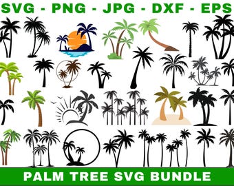 Palm Tree SVG Bundle, Beach Life Clipart (Digital Download)