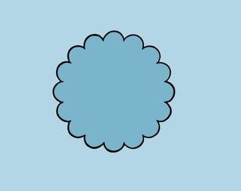 Scalloped Circle 3.5" Cookie Cutter STL