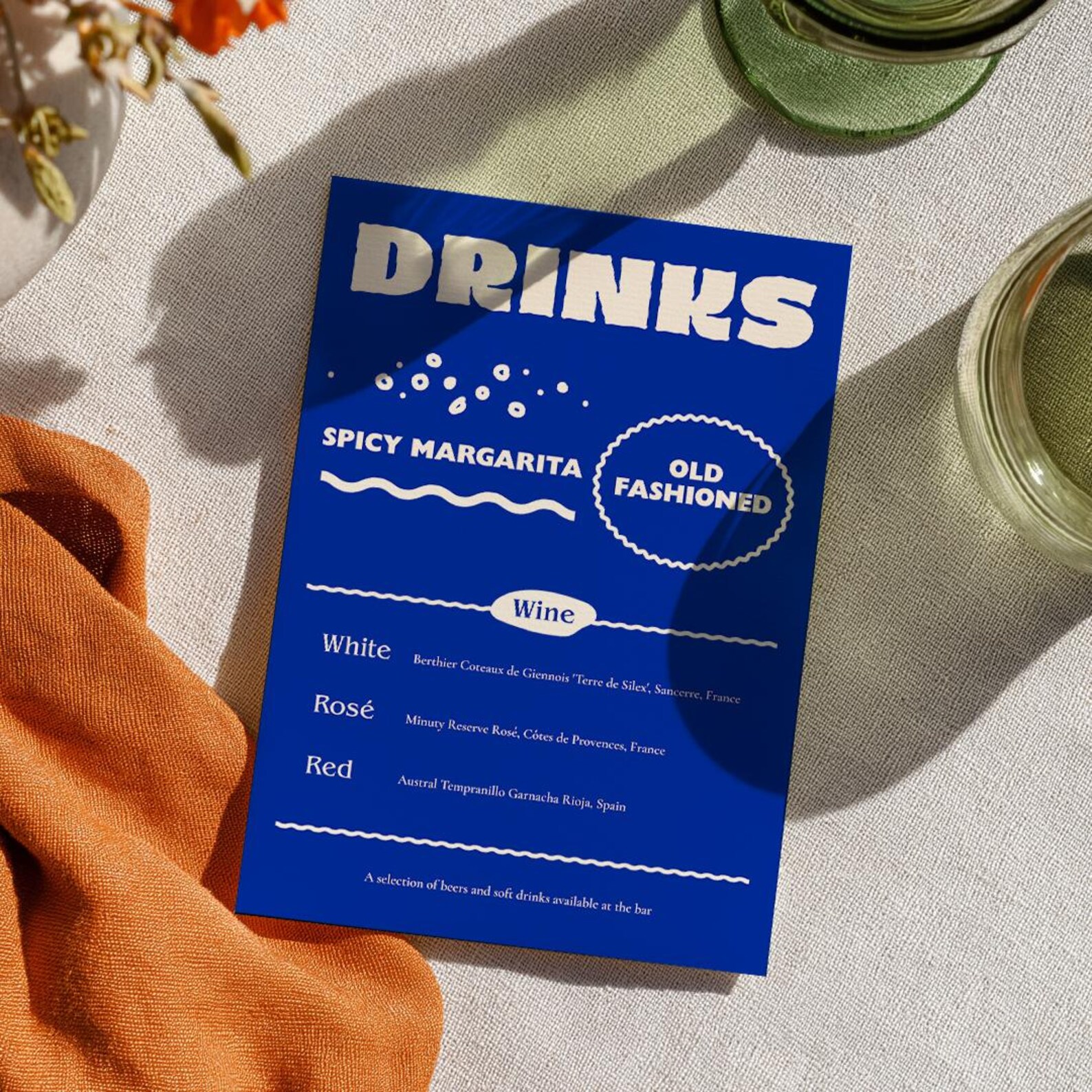 Bold Blue Bar and Lunch Menu Template, Easily Printable, DIY Bar Menu ...