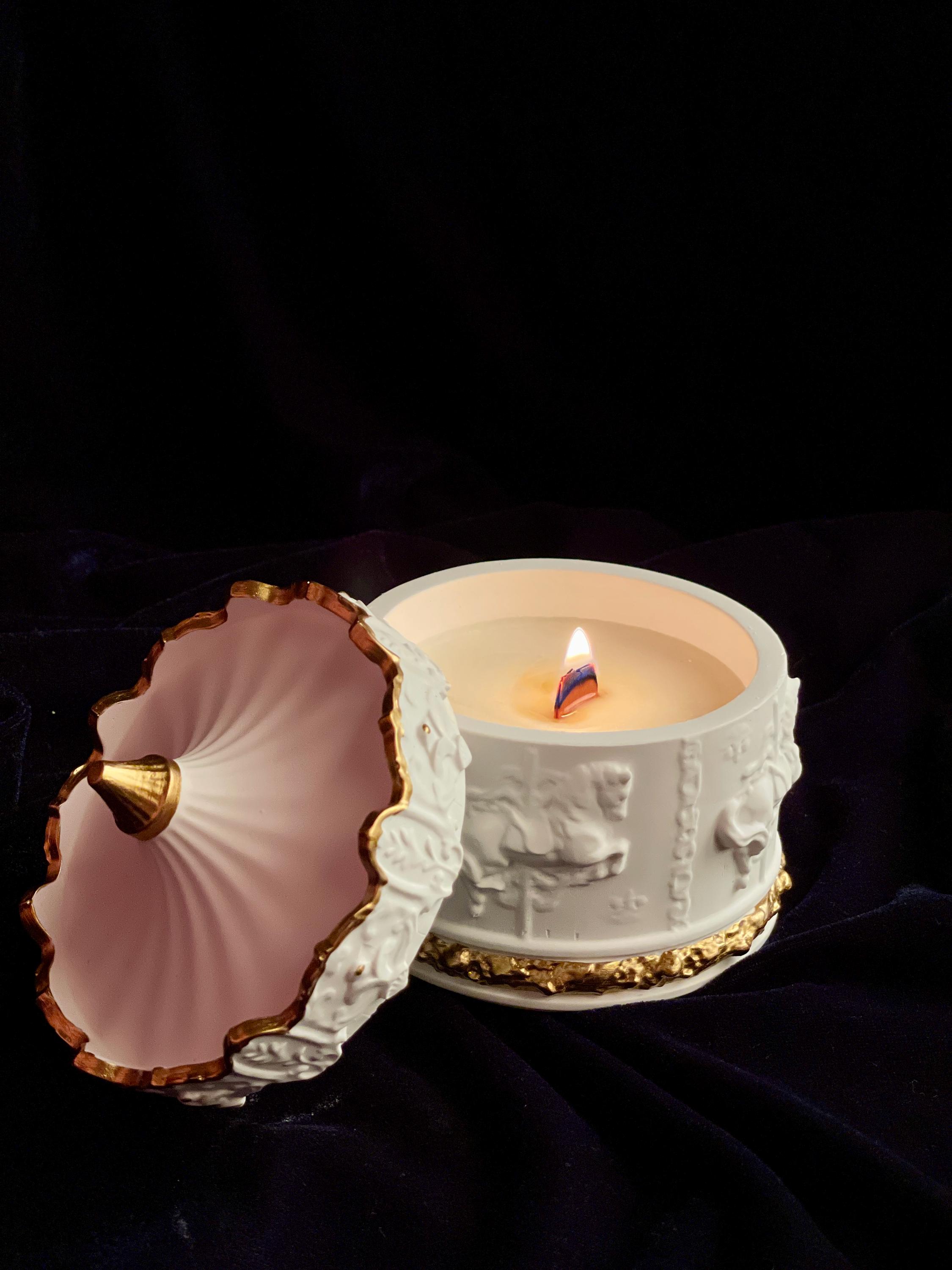 Handmade Carousel Candle – Gypsum Hand-painted Jar With Soy Wax ...