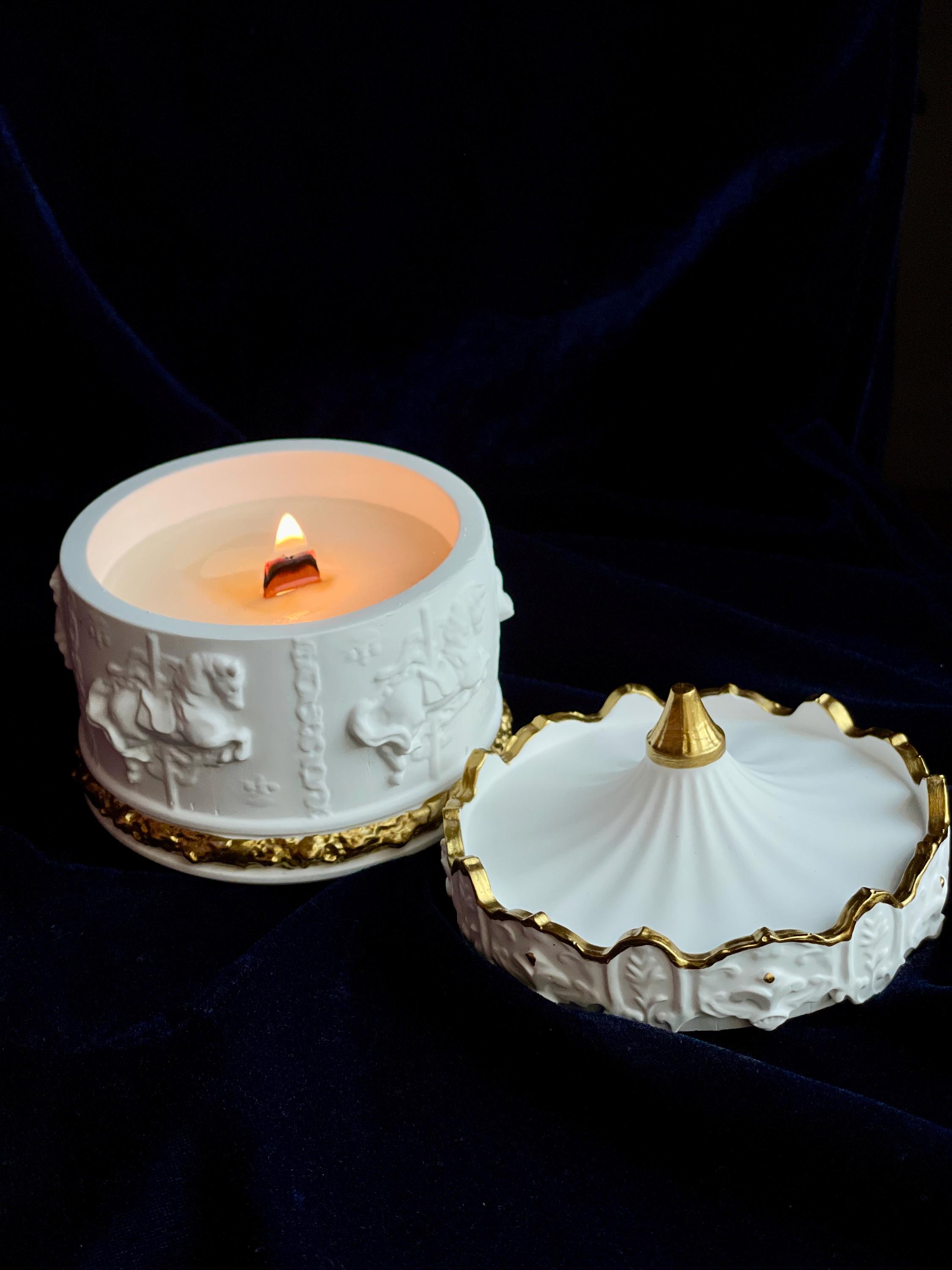 Handmade Carousel Candle – Gypsum Hand-painted Jar With Soy Wax ...