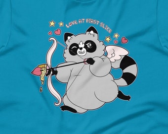 Chaps the Raccoon Love at first slice Unisex t-shirt