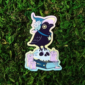 Ikarus Raven Witch Skull Sticker