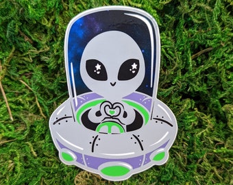 Alien UFO Sticker