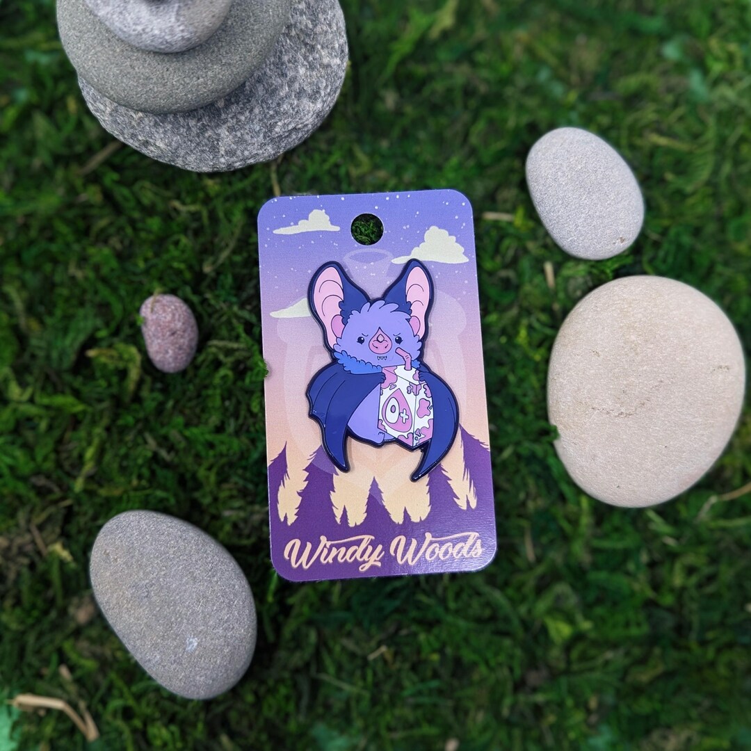 Juice Box Vampire Bat Enamel Pin - Etsy