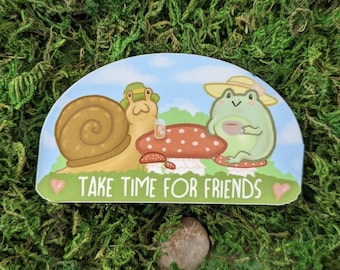 Take Time for Friends Frog and Snail Sticker