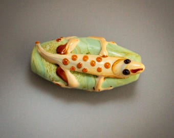 Glass Lampwork Lizard Sculpture Focal Bead