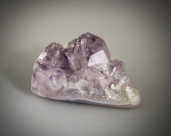Triangular Amethyst Crystal Formation with White Quartz Base, Large Richly Colored Spikes, One of a Kind