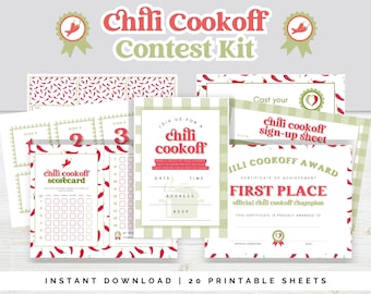Printable Chili Cook-Off Kit: Scorecards, Ballots, Awards (Instant Download)