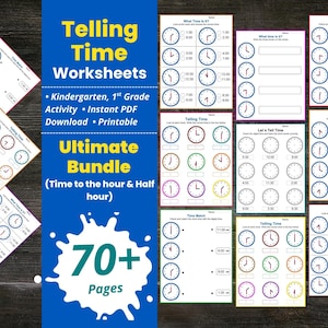 Uhrzeit-Arbeitsblätter, Uhrzeit-Übungsblätter, Uhrzeit lernen, Lesezeit, Digital-Analog-Uhr Arbeitsblatt, Kindergarten, 1.Klasse