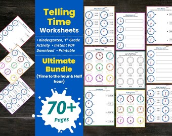 Folhas de exercícios para aprender a ver as horas, folhas de prática para aprender a ver as horas, aprenda a ler as horas, folha de exercícios com relógio digital e analógico, jardim de infância, 1º ano