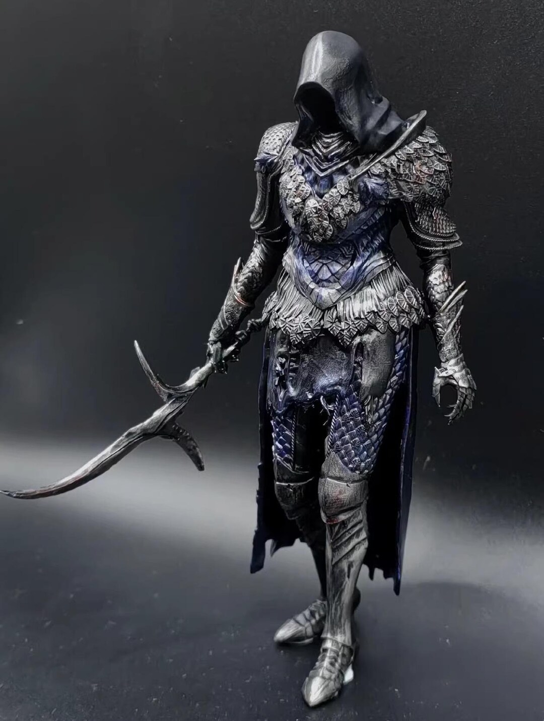 Shadow Assassin Statue Hand-painted Dark Fantasy Figurine Nocturnal ...
