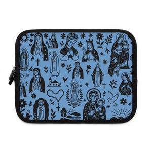 Katholische Laptophülle - Marianische Erscheinungen Kunst l Elegante Jungfrau Maria Hülle l Religiöses Geschenk l vom Glauben inspiriertes Tech-Cover