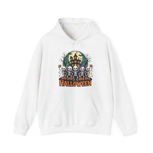 Halloween Skeleton Hoodie, Scary Sweatshirt, Spooky Hooded Jumper, Creepy Pullover, Bone Design Outerwear