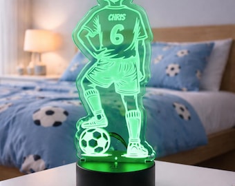 Personalised Multi Colour Football Night Light | Remote Controlled LED Light