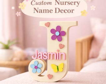 Letrero personalizado para habitación de bebé / Inicial personalizada / Regalo para baby shower
