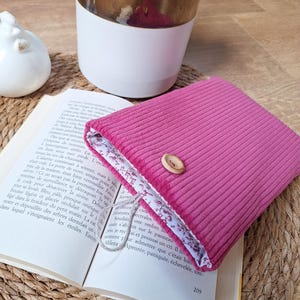 Pochette livre en velours personnalisable | housse livre poche manga broché | protège livre fait main | book sleeve cadeau lecteur
