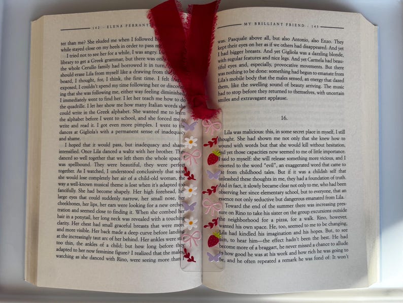 Small Acrylic Bookmark with Printed Design and Ribbon Tassel image 11