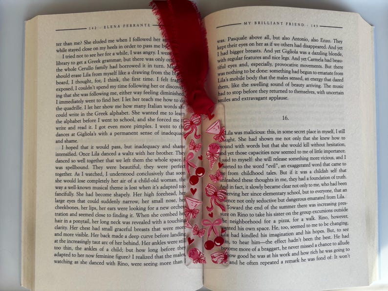 Small Acrylic Bookmark with Printed Design and Ribbon Tassel image 15