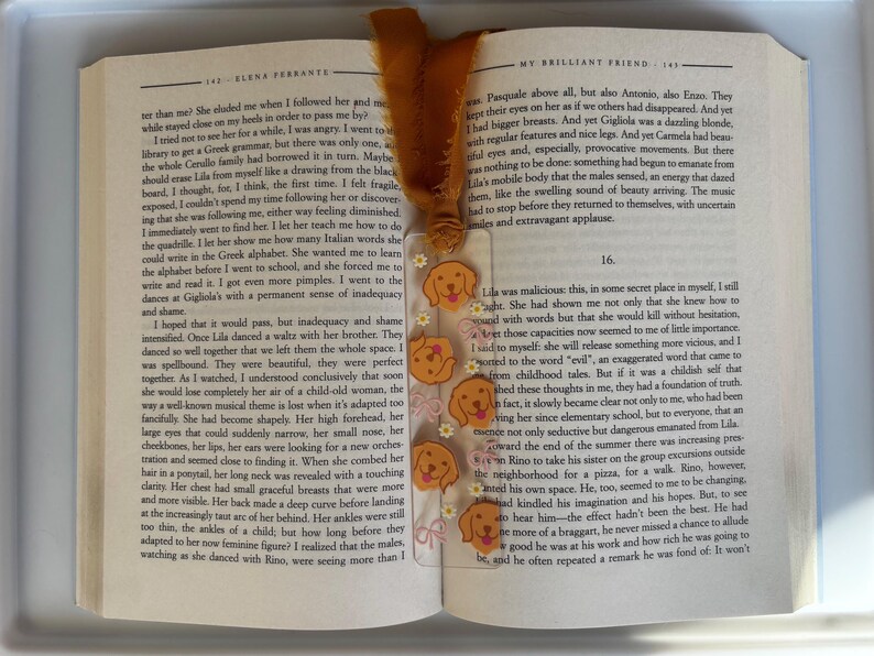 Small Acrylic Bookmark with Printed Design and Ribbon Tassel image 13