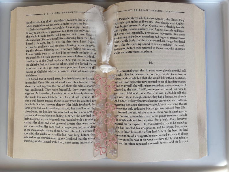 Small Acrylic Bookmark with Printed Design and Ribbon Tassel image 2