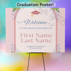 Editable Graduation Poster Template | Class of 2025 Sign | Personalized Graduation Decor | Printable Grad Poster | Instant Download