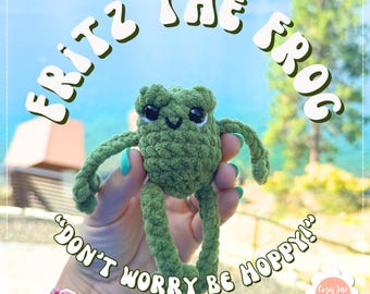 Frog Crochet Pattern | Plush Amigurumi Frog PDF | Beginner Friendly Soft Frog | Basket Buddies Animal Toy | Fritz the Frog Pattern