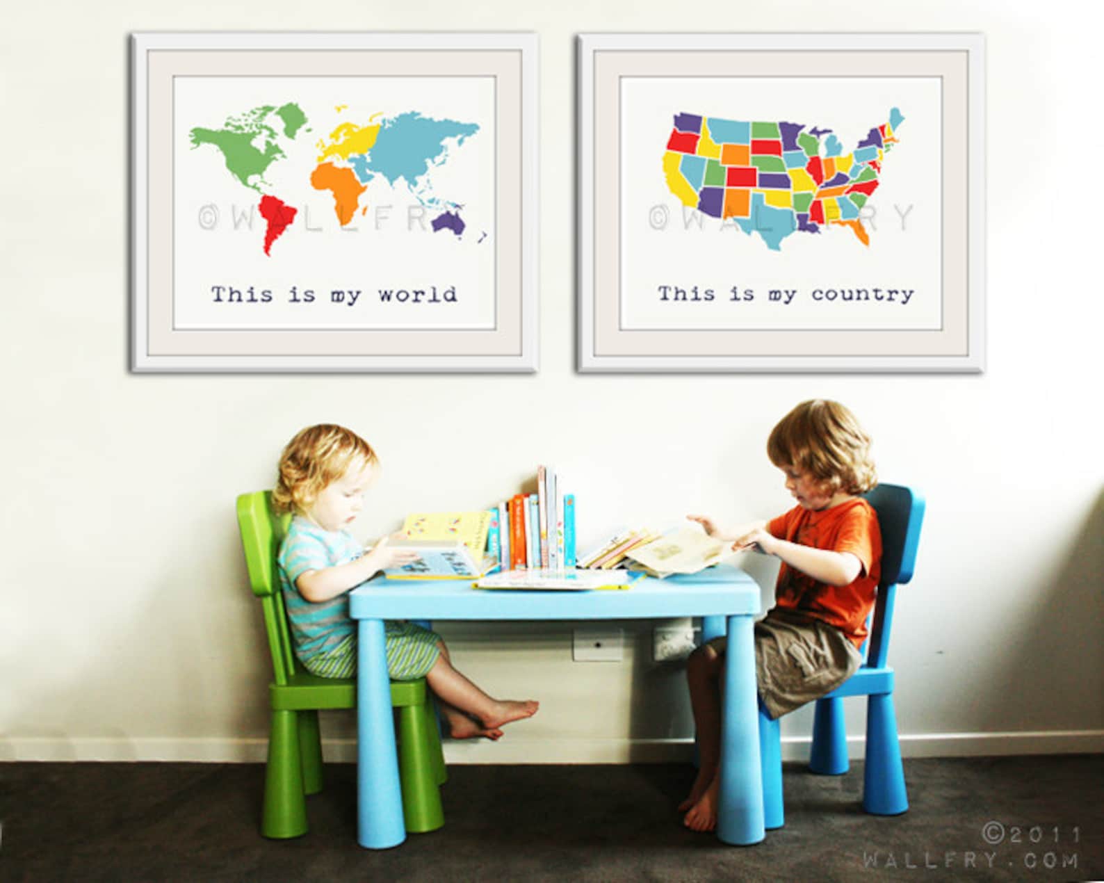 Kids Wall Art. World Map Print Childrens Wall Art. Kid Etsy