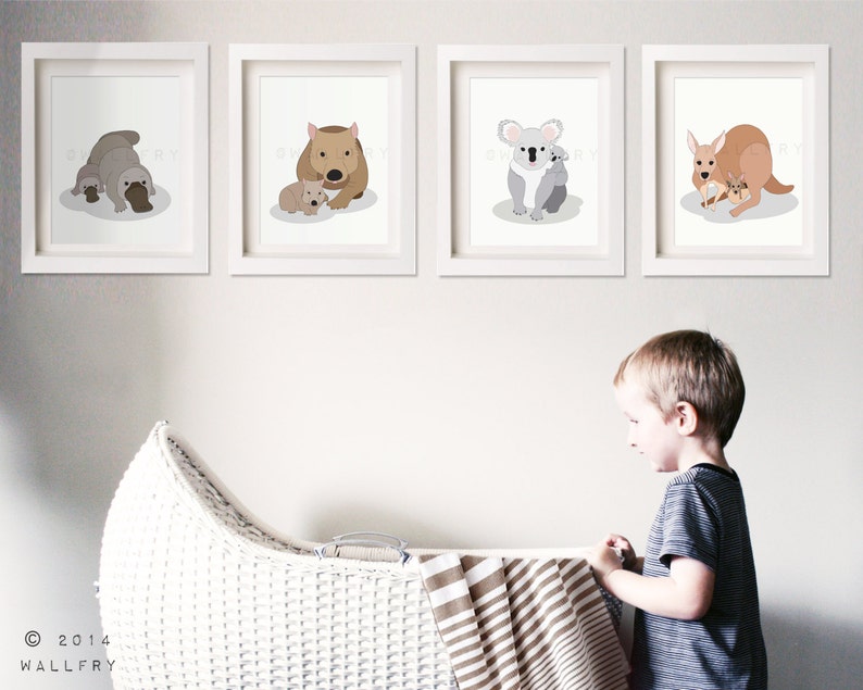 australian animal nursery prints