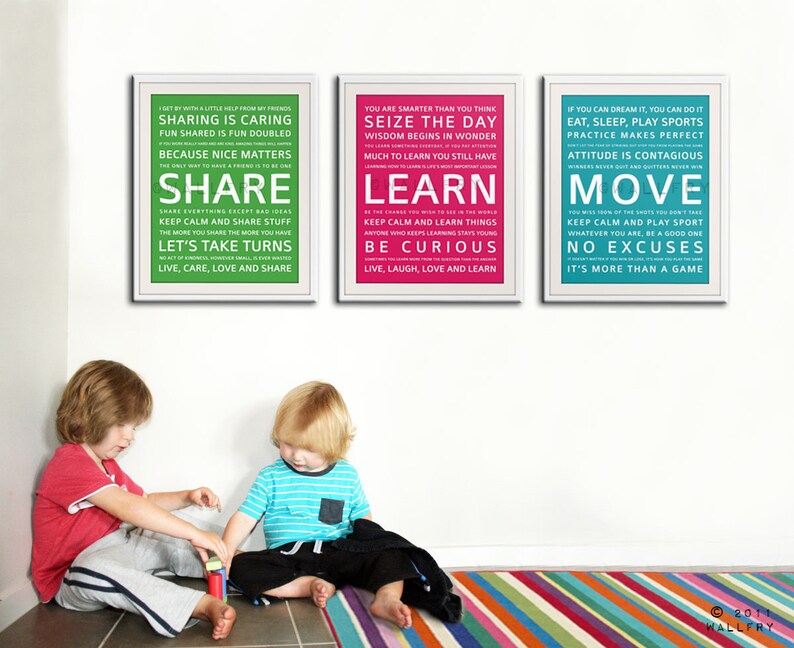 Playroom Wall Art Playroom Prints. Inspirational Typography Etsy