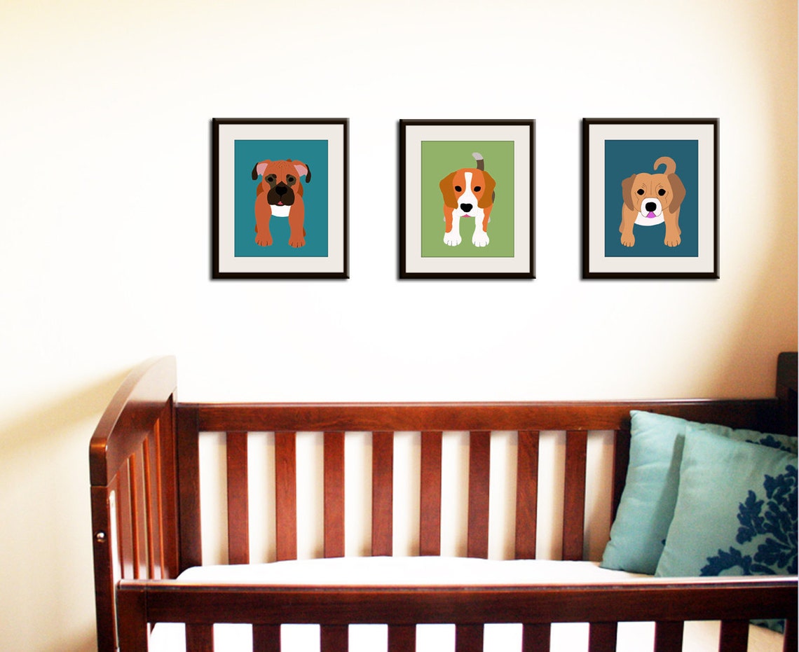 Dog Wall Prints. Kids Art. Childrens Art. Puppy Dog Nursery - Etsy