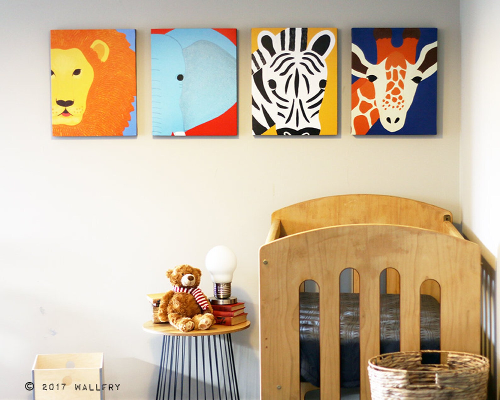 Nursery Decor SET OF ANY 4 Safari Animal Canvas Wrap Series. Etsy