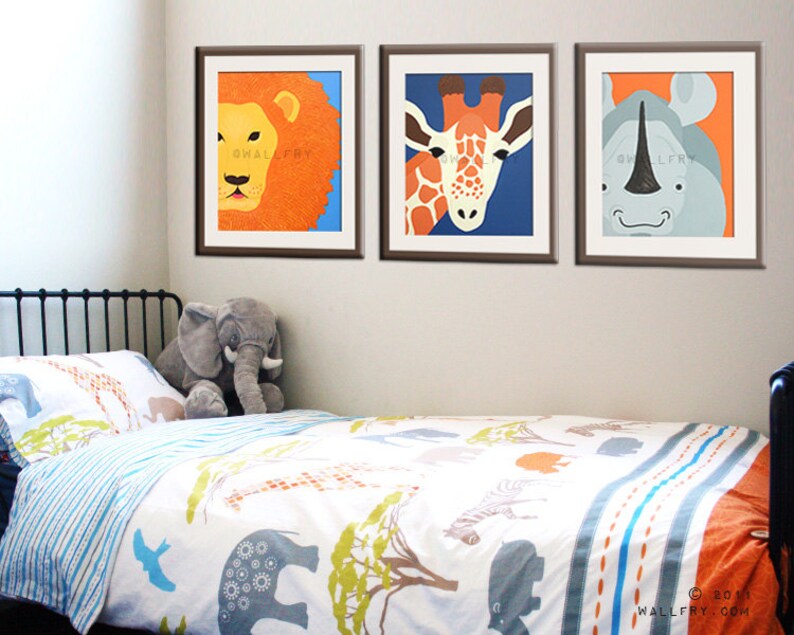 Safari nursery art. Jungle nursery wall art. SET of ANY Etsy