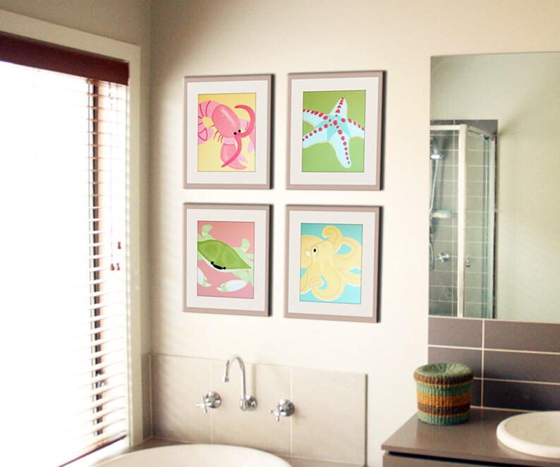 Bathroom Art Bathroom Prints. Kids Bathroom Children Art. Etsy