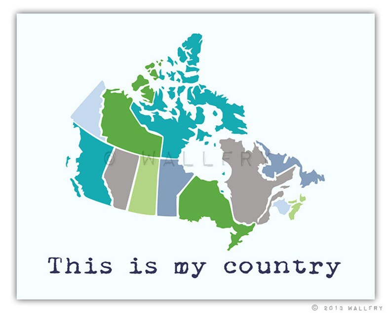 Canada Map. Nursery Decor Us Map for Kids. Playroom Decor Etsy