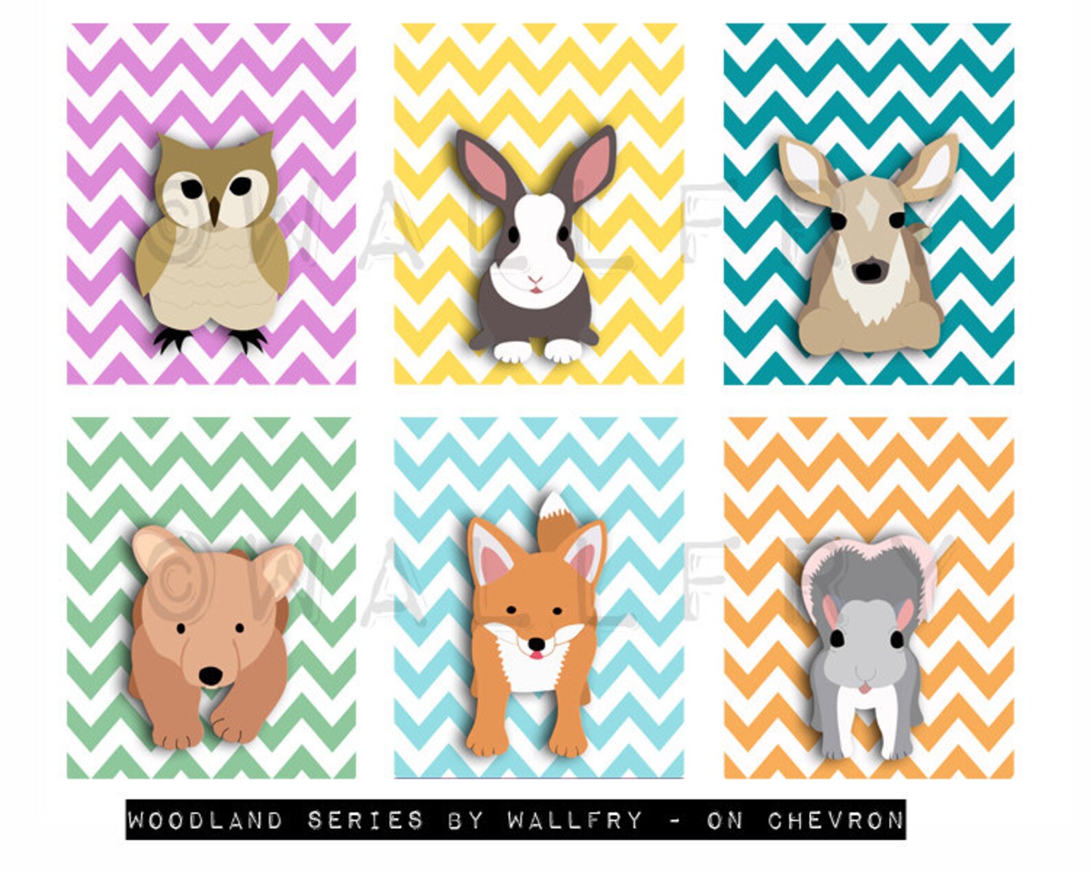 Deer woodland nursery decor print. Forest animal nursery art Etsy