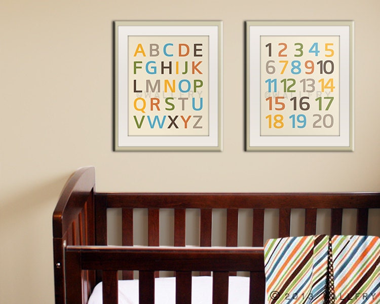 Modern Alphabet Wall Art. Nursery Art ABC Poster. Children Etsy