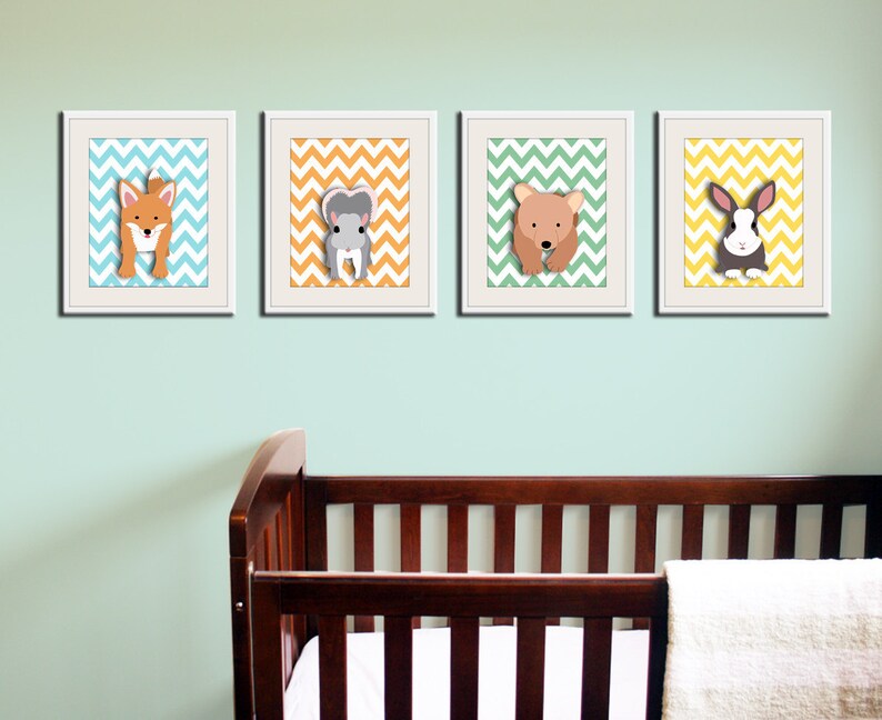 Woodland Nursery Art. Nursery Prints of Forest Critters SET OF Etsy