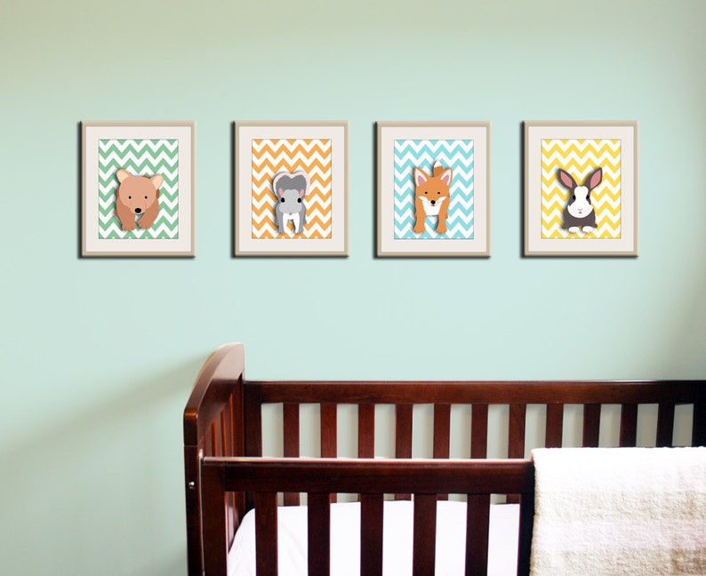 Forest nursery décor. Woodland prints for kids. Nursery