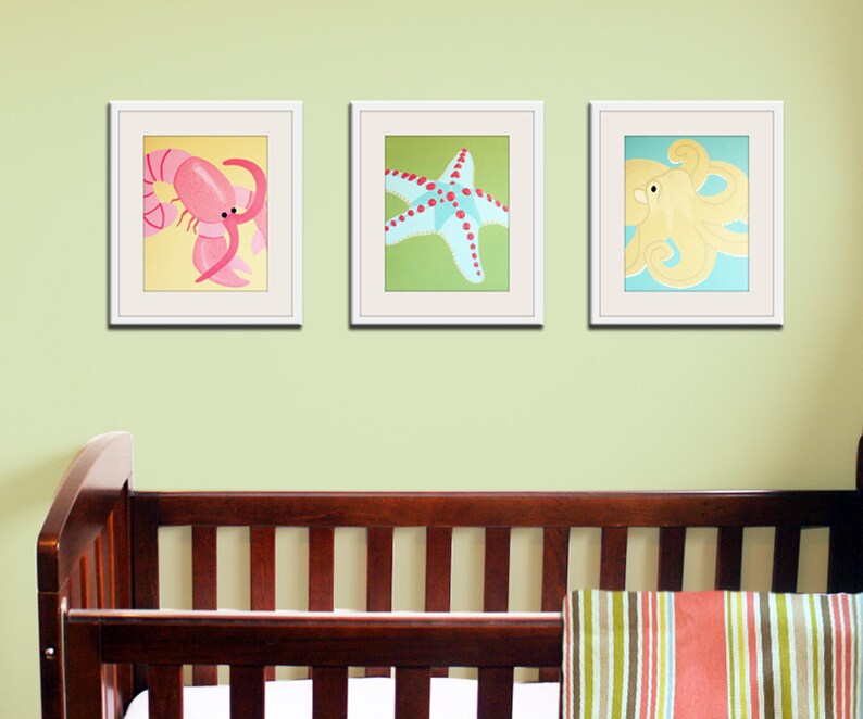 Baby Nursery Art. Sea Creature Prints Beach Art for Kids. Etsy