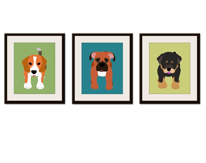 Dog Wall Prints. Kids Art. Childrens Art. Puppy Dog Nursery Etsy