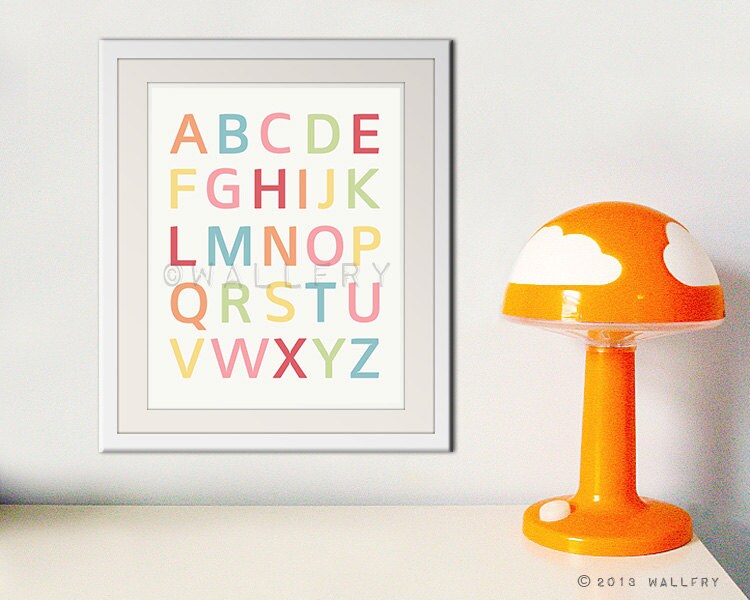 Modern Alphabet Wall Art. Nursery Art ABC Poster. Children Etsy