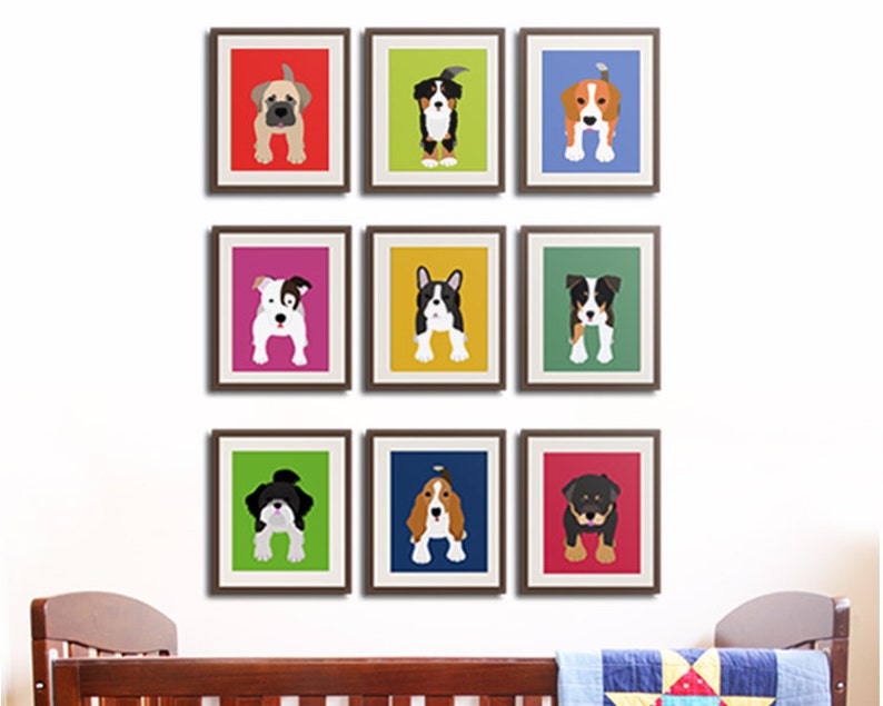 Dog Prints. Dog Prints for Baby Child Nursery Art. Custom Etsy