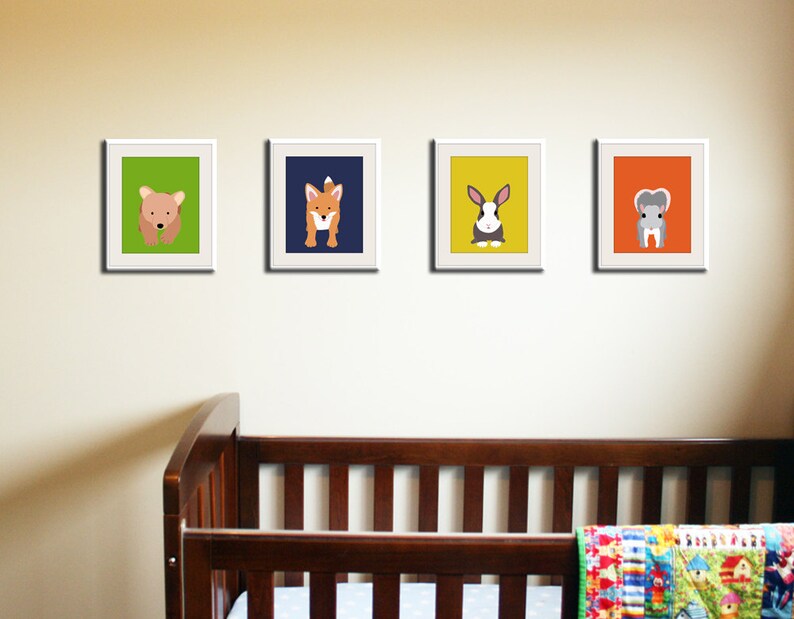 Forest nursery décor. Woodland prints for kids. Nursery