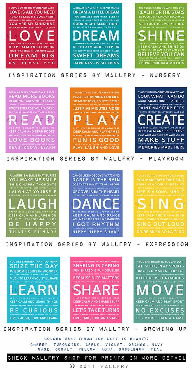 Word Art Wall Art for Kids. Playroom Prints Playroom Wall Art Etsy