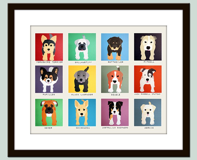 Dog Wall Prints. Puppy Dog Themed Nursery Wall Art. Dog Print Etsy