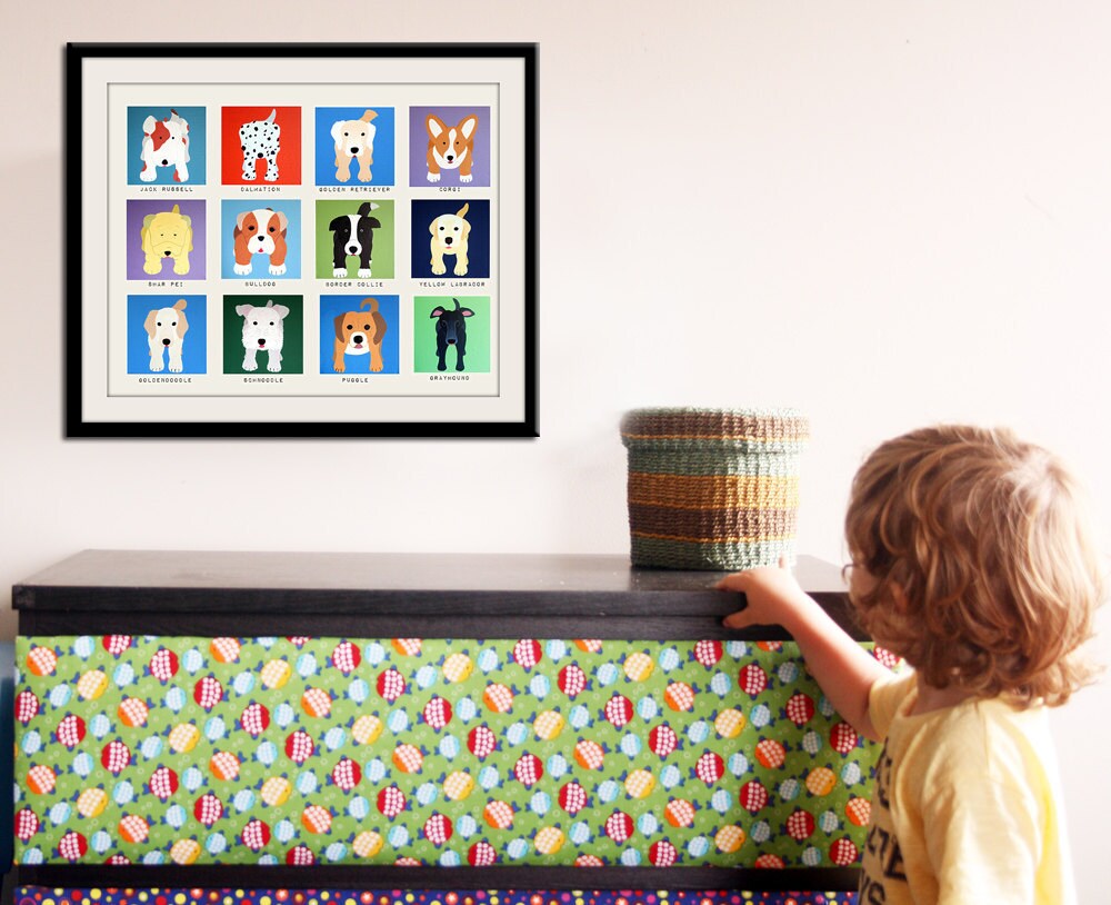 Dog Wall Prints. Puppy Dog Themed Nursery Wall Art. Dog Print Etsy