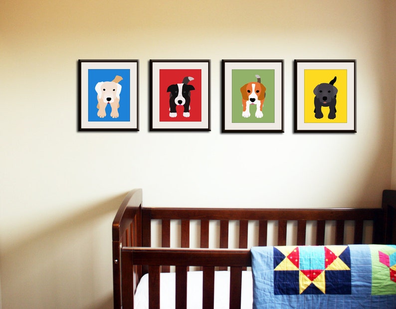 Dog Prints Dog Art. Puppy Nursery Art Prints Any 4 Prints. | Etsy